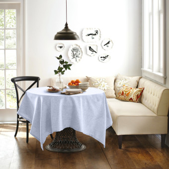 Скатерть на стол прямоугольная Волшебная Ночь 165х200 см полиэстер  рогожка светло-голубая