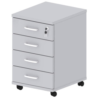 Тумба подкатная Easy One с замком (серый, 404х454х609 мм, 4 ящика)
