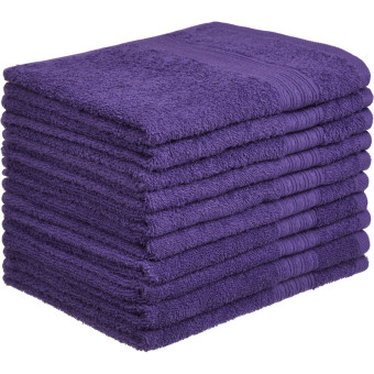 Полотенце махровое Luscan 40х70 см 400 г/кв.м фиолетовое 10 штук в  упаковке