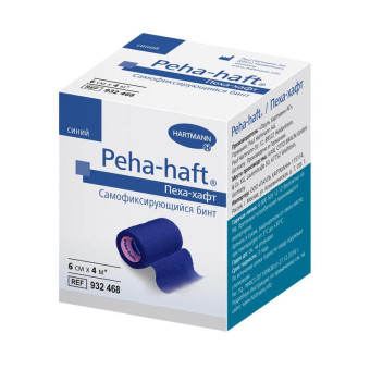 Бинт самофиксирующийся Hartmann Peha-Haft синий 6 см x 4 м