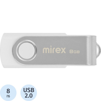 Флешка USB 2.0 8 ГБ Mirex Swivel (13600-FMUSWT08)