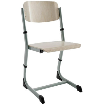 Стул ученический Оптима/Омега (прозрачный лак/серый, рост 3-5, комплект из 2 штук)