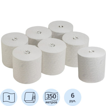 Полотенца бумажные в рулонах KIMBERLY-CLARK Scott Essential 1-слойные 6 рулонов по 350 метров (артикул производителя 6691)