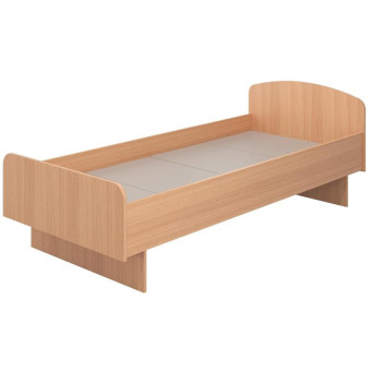 Кровать односпальная КР04.10 для общежитий (бук, 852х1932х670 мм)