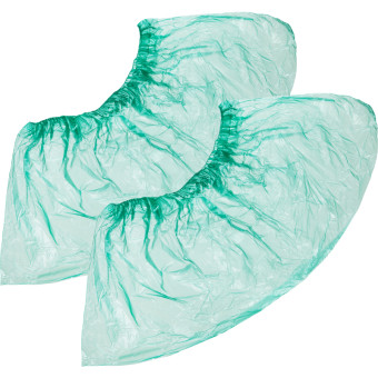 Бахилы одноразовые Стандарт детские полиэтиленовые гладкие 1.6 г зеленые (50 пар в упаковке)