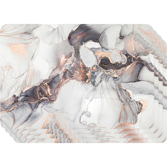 Сервировочная салфетка под приборы Nouvelle Home Мрамор 28х43 см разноцветная (4 штуки в упаковке)