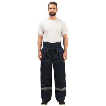 Брюки рабочие зимние мужские з32-БР с СОП синие из ткани грета (размер 68-70, рост 170-176)