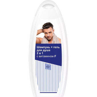 Шампунь-гель для душа мужской Svoboda 2 в 1 с витамином F 430 мл