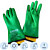 Перчатки рабочие утеплённые TOPFORT Профхим ПВХ утеплённые хлопковые с  ПВХ покрытием зелёные (размер 9)