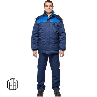 Куртка рабочая зимняя мужская з08-КУ с СОП с синяя/васильковая (размер 48-50, рост 170-176)