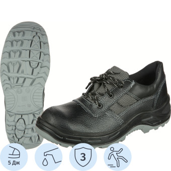 Полуботинки рабочие летние Профи NEW 73 ПУ-ТПУ из натуральной кожи черные размер 40
