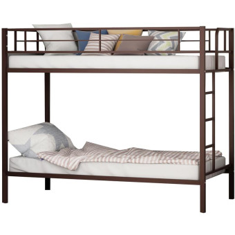 Кровать металлическая двухъярусная Севилья (коричневый, 960х1980х1630  мм)