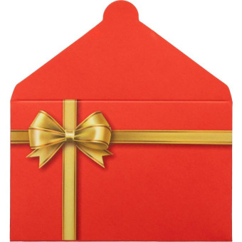 Конверт для подарочной карты красный (95x60 мм)