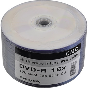 Диск DVD-R CMC 4.7 ГБ 16x bulk CMCDVDRPRB50 (50 штук в упаковке) Диск DVD-R CMC 4.7 ГБ 16x bulk CMCDVDRPRB50 (50 штук в упаковке)