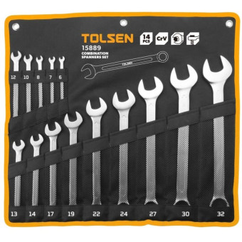 Набор ключей комбинированных Tolsen 6-32 мм 14 предметов (TT15889)
