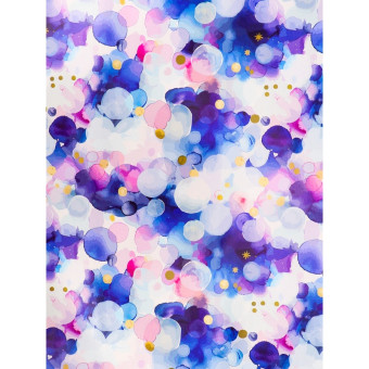 Бумага упаковочная Миленд Акварельные пузырьки мелованная разноцветная  70 г/кв.м (10 листов в рулоне, 70x100 см)