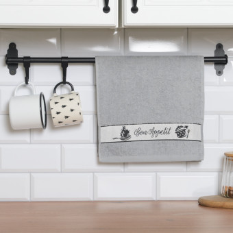 Набор полотенец махровых Bon appetit 30x60 см светло-серые 5 штук в упаковке