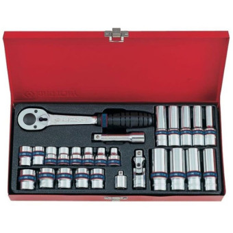 Набор головок шестигранных King Tony 7-19 мм 3/8" 26 предметов (3527MR)