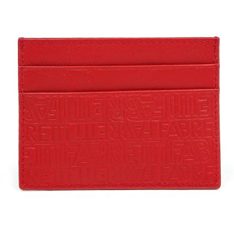 Визитница карманная Fabretti натуральная кожа на 5 визиток красная