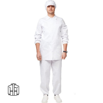 Куртка для пищевого производства мужская у17-КУ белая (размер 48-50 рост 170-176)
