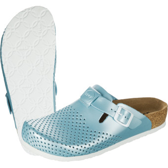 Сабо женские Leon MED4250 ПУ из натуральной кожи голубые размер 40
