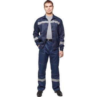 Костюм рабочий летний мужской л22-КБР с СОП синий (размер 60-62, рост 194-200 см)