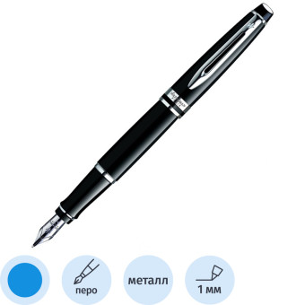 Ручка перьевая Waterman Expert Black CT цвет чернил синий, цвет корпуса  черный (артикул производителя S0951760)