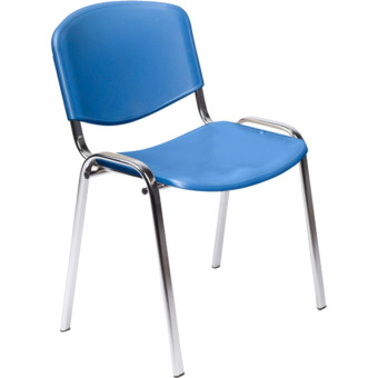 Стул офисный Easy Chair Изо синий пластик металл хромированный (573684) Стул офисный Easy Chair Изо синий пластик металл хромированный (573684)