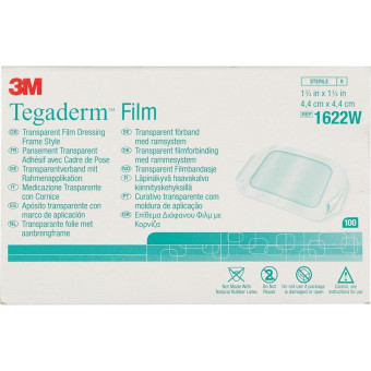 Пластырь-повязка 3M Tegaderm для фиксации катетеров 4.4х4.4 см (100 штук в упаковке)