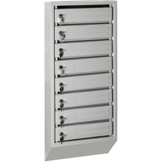 Ящик почтовый Klesto 8-секционный (серый, 395х120х890 мм)