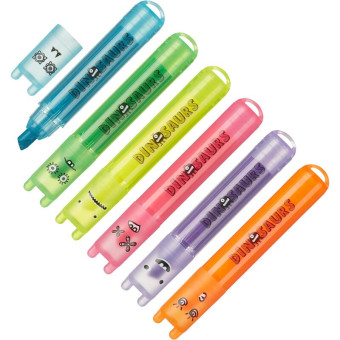 Набор мини-текстовыделителей M&G Jurassic Park (толщина линии 1-5 мм, 6 цветов)