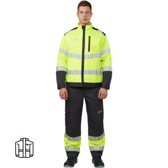 Куртка летняя мужская Равелин с СОП лимонная/графит (размер 52-54, рост 194-200)