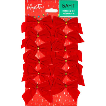 Новогоднее украшение Magic Time Бант 5 см красный