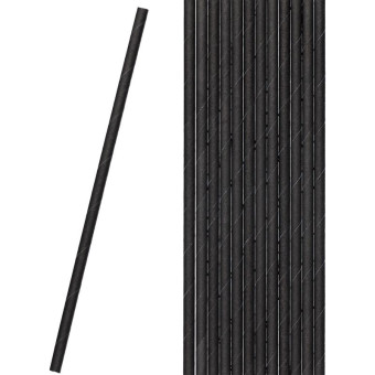 Трубочки для коктейля АВМ-Пластик бумажные черные 199 мм (50 штук в упаковке, артикул производителя БтЧРК40)