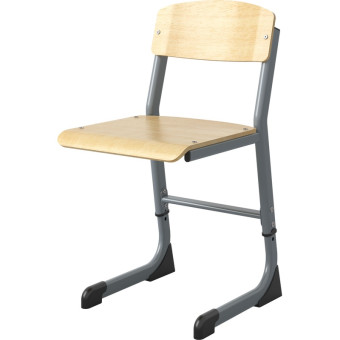 Стул ученический Комус Мебель натуральный/серый регулируемый рост 5-7