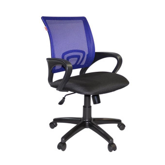 Кресло офисное Easy Chair 304 черное/синее (ткань/сетка/пластик)