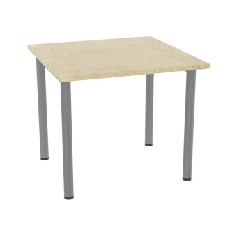 Стол обеденный для школьной столовой оникс бежевый/металлик (800х800х700 мм, рост 5)