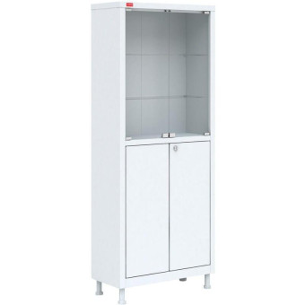 Шкаф медицинский М2 165.70.32С со стеклом (белый/прозрачный,  700х320х1655 мм)