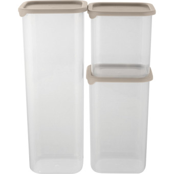 Банки для сыпучих продуктов Sugar&Spice Vanilla пластиковые 1  штука 0.8 л, 1 штука 1.2 л, 1 штука 1.9 л