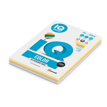 Бумага цветная для печати IQ Color 5 цветов медиум RB03 (А4, 80 г/кв.м, 250 листов)