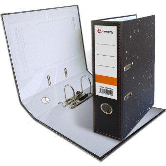 Папка-регистратор 75 мм мрамор черная (AF0700-BK1)