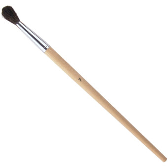 Кисть №1 School круглая белка №7 деревянная ручка