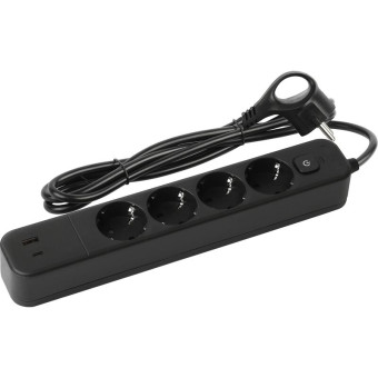 Сетевой фильтр Эра USF-4es-1.5m-2xUSBAC-B 4 розетки + 2 USB на 1.5 метра