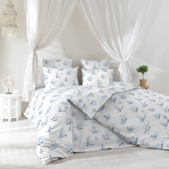 Комплект постельного белья Verossa Regatta blue 1.5-спальное сатин 70x70  см