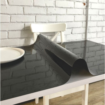 Скатерть жидкое (гибкое) стекло на стол Dekorelle 70х110х0,08 см чёрная