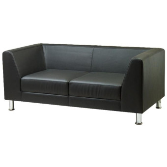 Диван двухместный Evolution черный (искусственная кожа)