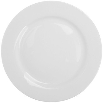 Тарелка обеденная Chan Wave Classic фарфор 20 см белая (10 штук в  упаковке)