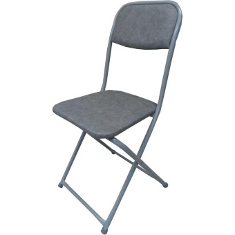 Стул обеденный Конференц складной серый (искусственная кожа, металл)