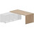Стол руководителя Norman NR180TSGOWBLBL угловой с тумбой левый (дуб  светлый/белый, 1800х1800х735 мм)