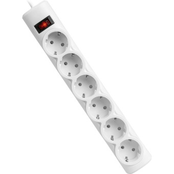 Сетевой фильтр Defender DFS 155 на 6 розеток 5 метров белый (99493)